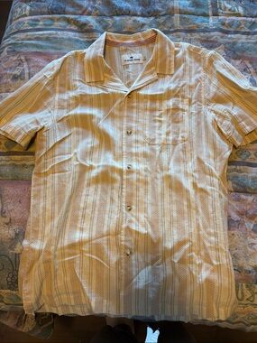 Men’s The Normal Brand Beige Striped Button Down